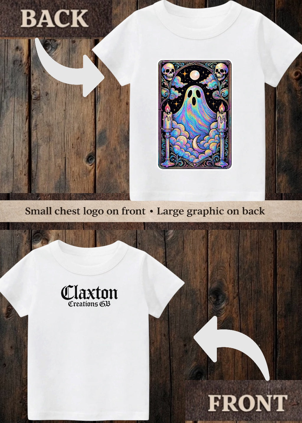 Tiny terror Tee- ghost 👻 oil-spill tarot card