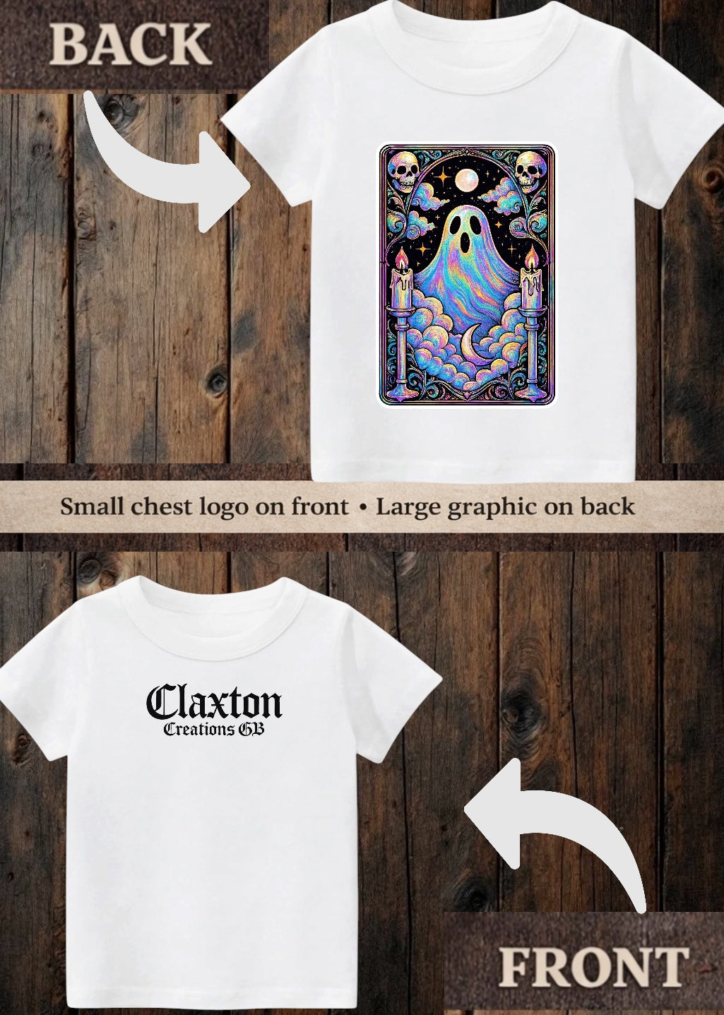 Tiny terror Tee- ghost 👻 oil-spill tarot card