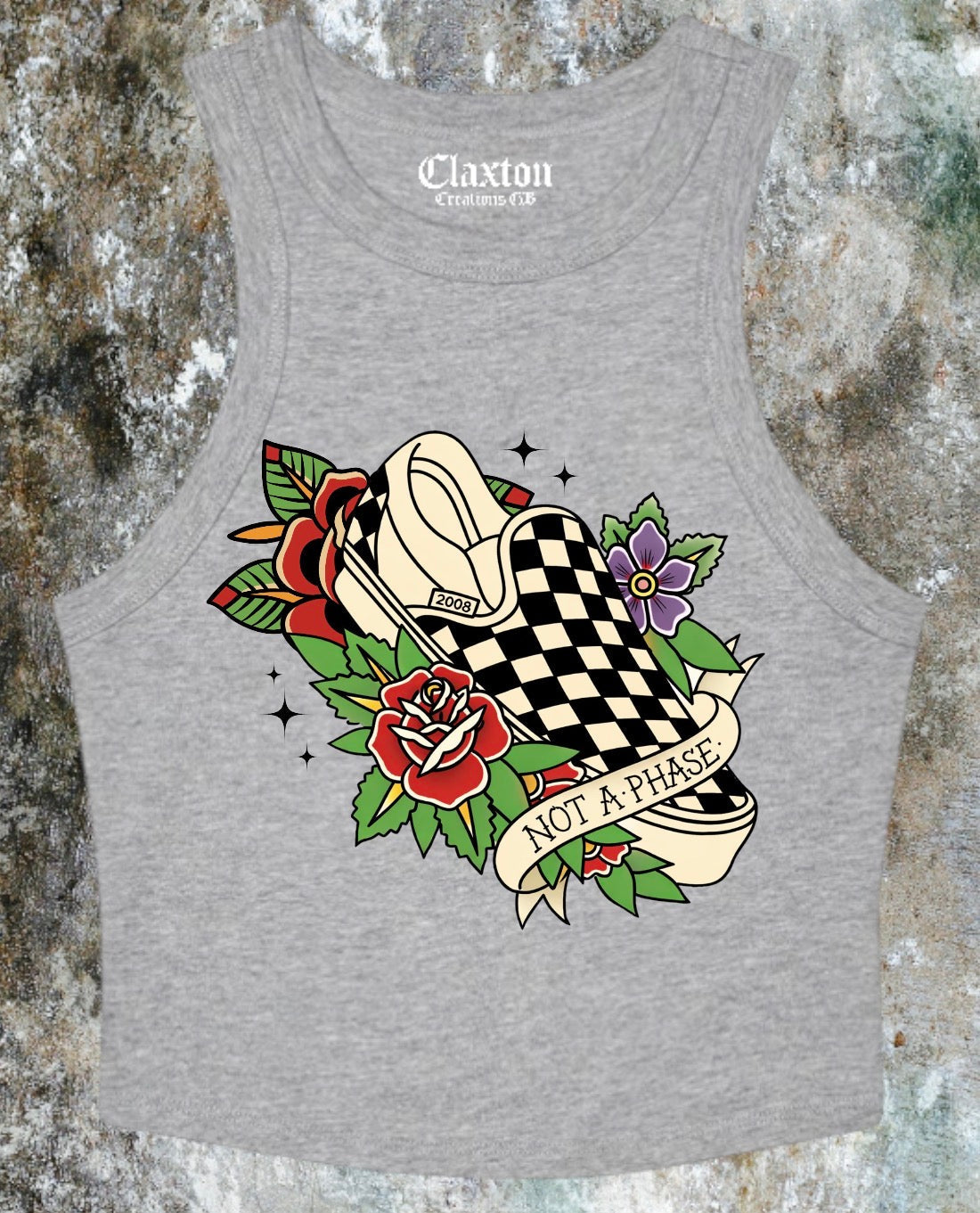 Not a Phase Crop Tank Tee🖤 Claxton Creations GB