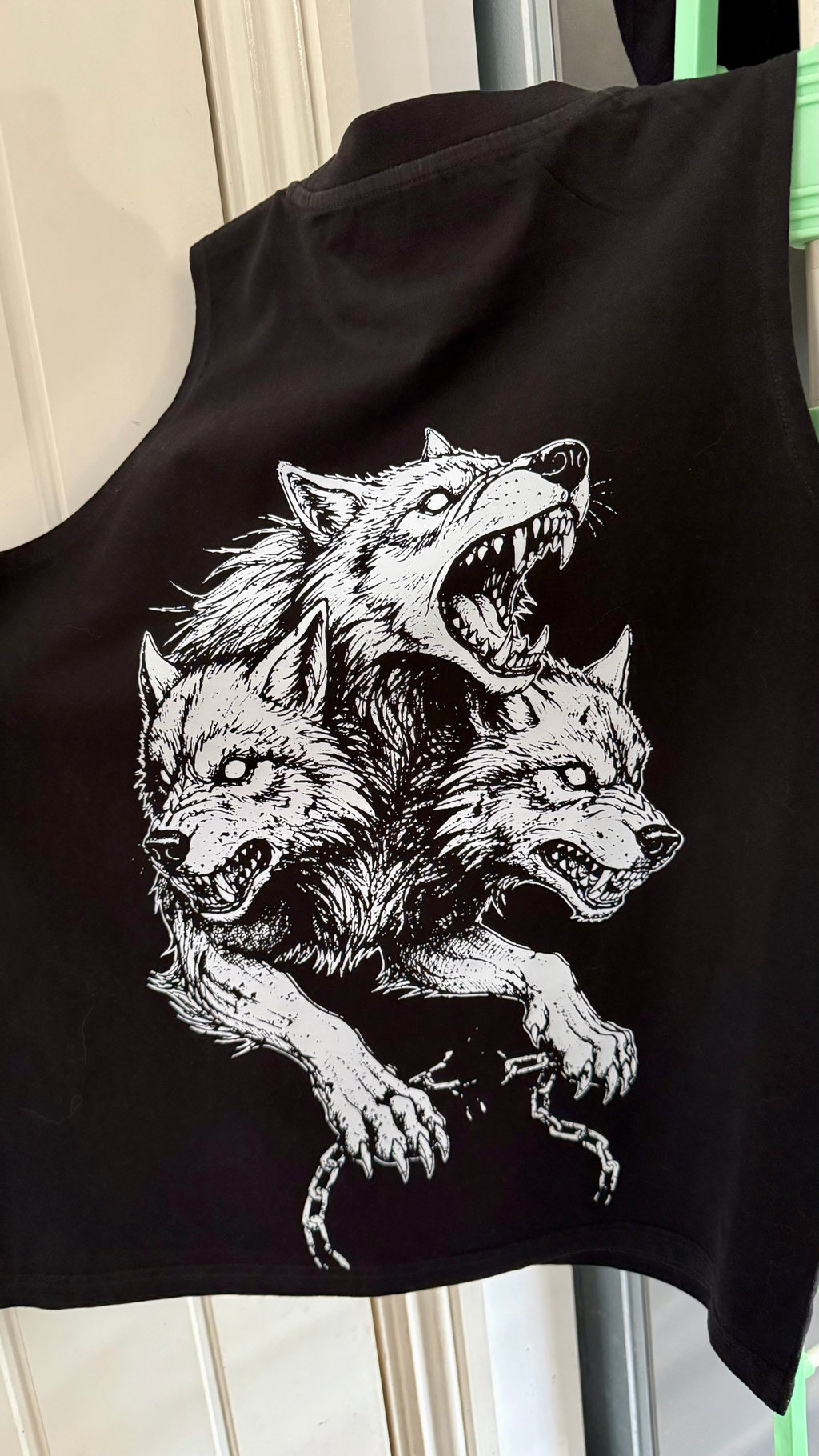 Women’s vintage Cerberus 🐾washed sleeveless vest🖤 Claxton Creations GB