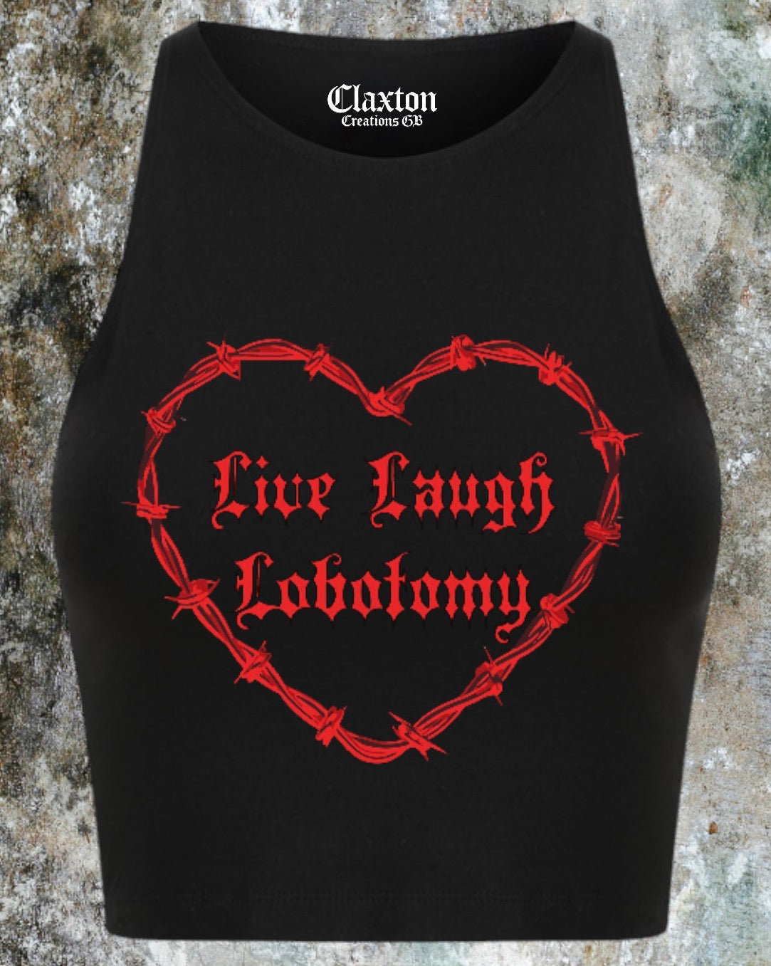 The Blood Red Moth- racer cropped Tee (Copy) Claxton Creations GB
