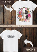 Tiny terror Tee- Floral 💐Ghosts 👻 love cats too🐱