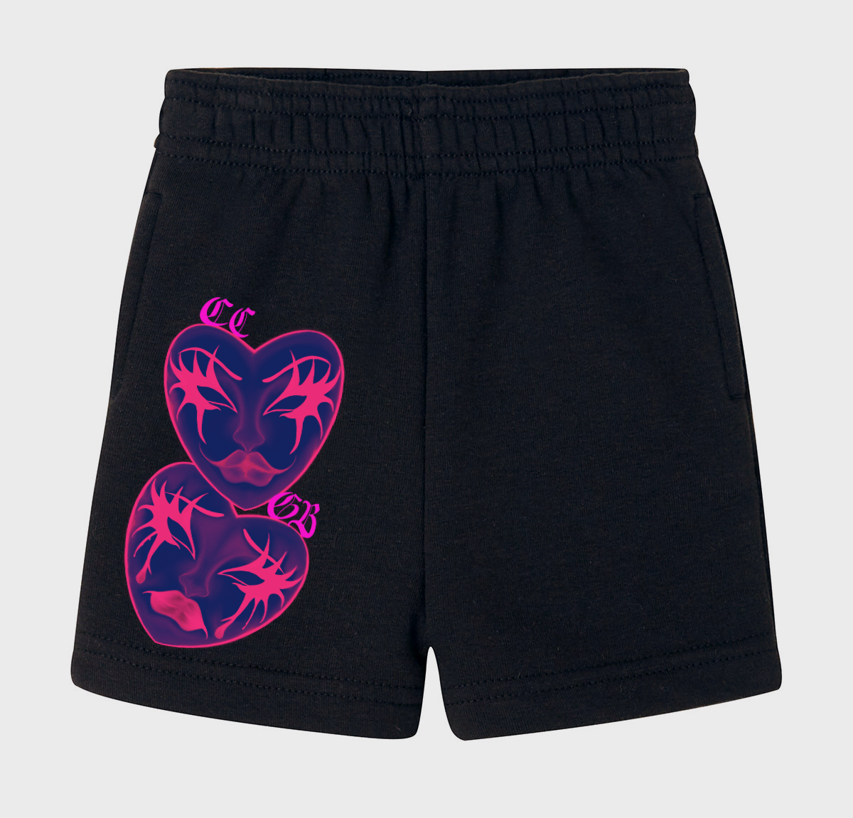 Twisted Mini Hearts 💖kids CCGB black Co-ord T-shirt & shorts set🖤 (Copy) Claxton Creations GB