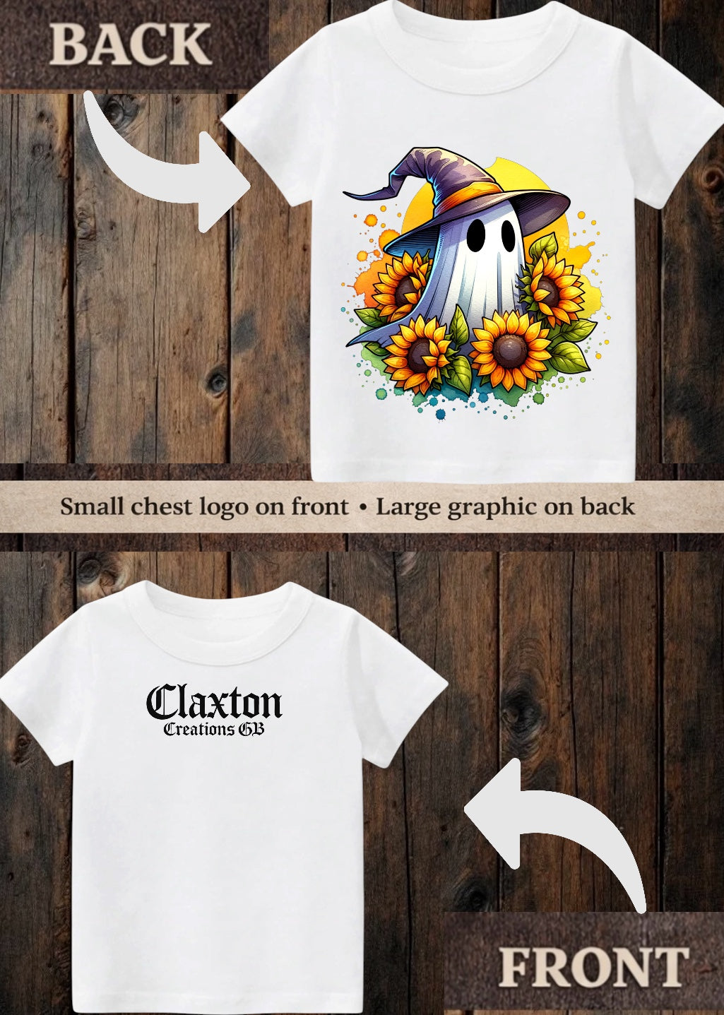 Tiny terror Tee- sunflower 🌻 witchy ghost 👻#2