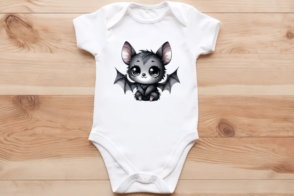 Black bat pup🦇 baby vest🖤🦔 Claxton Creations GB