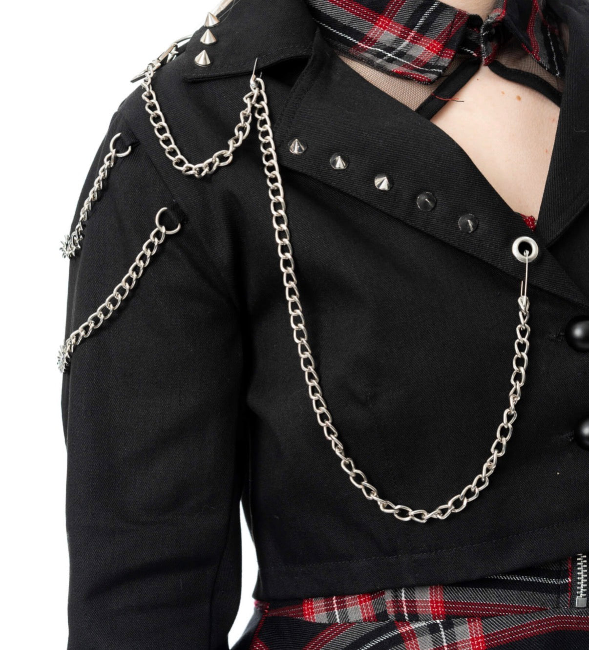 Vixxsin CERISE JACKET - BLACK/BLACK CHECK