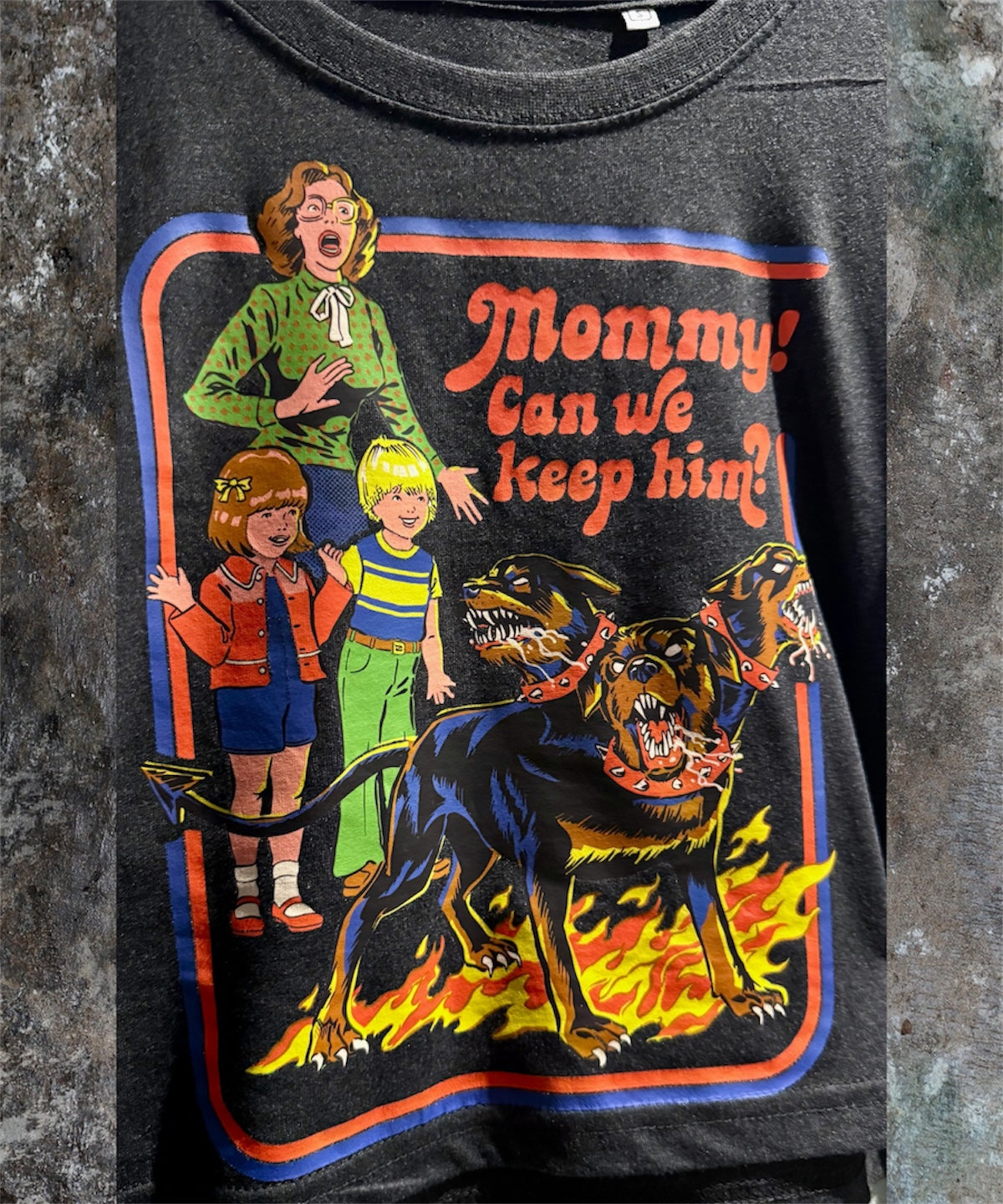 Mommy can we keep him? Cropped tee🖤