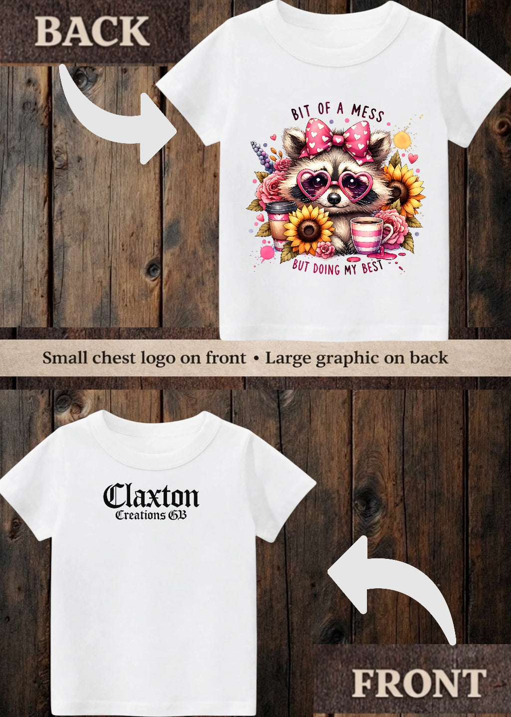 Tiny terror Tee- Bit of a mess but doing my best 🌻 raccoon