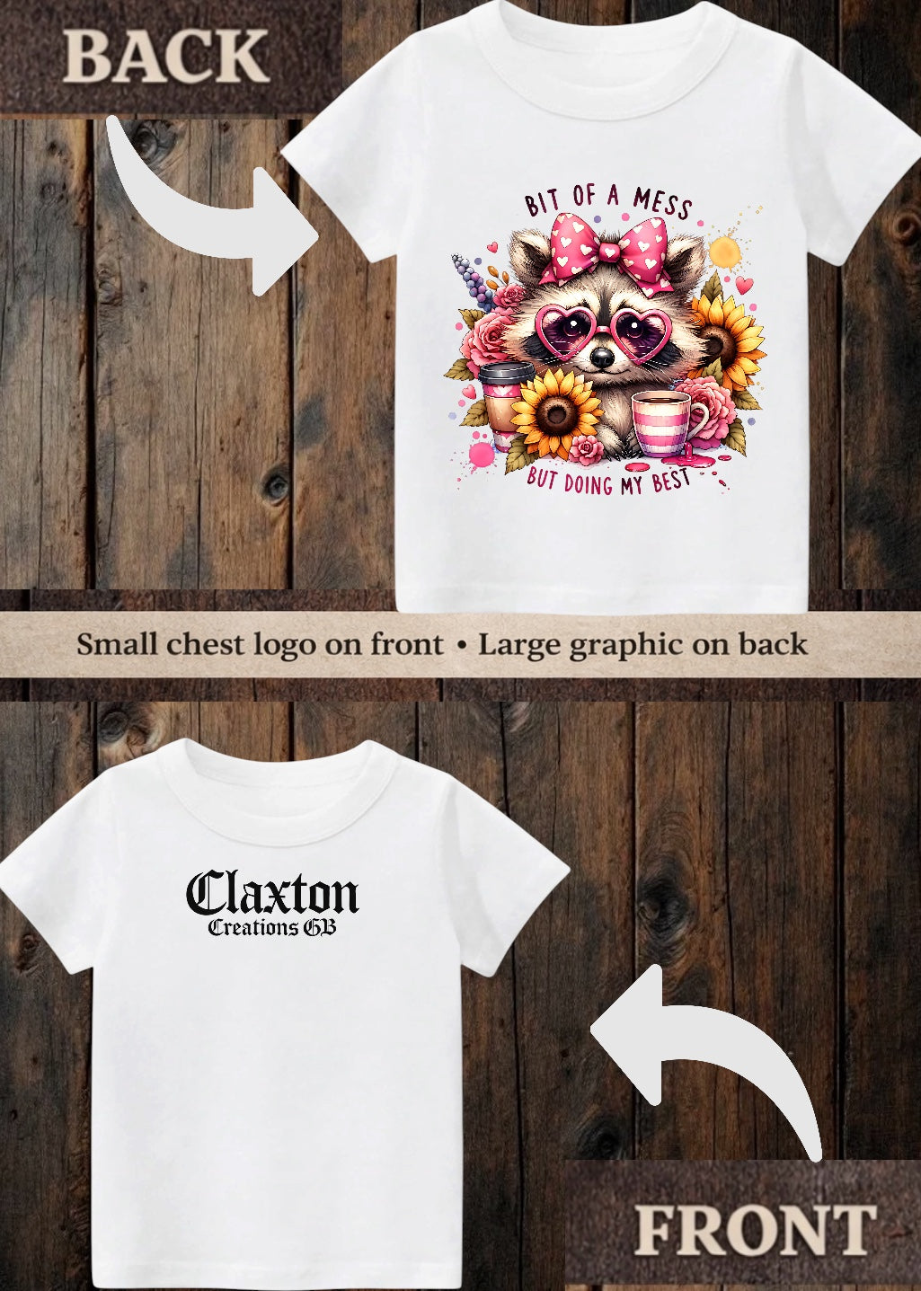 Tiny terror Tee- Bit of a mess but doing my best 🌻 raccoon