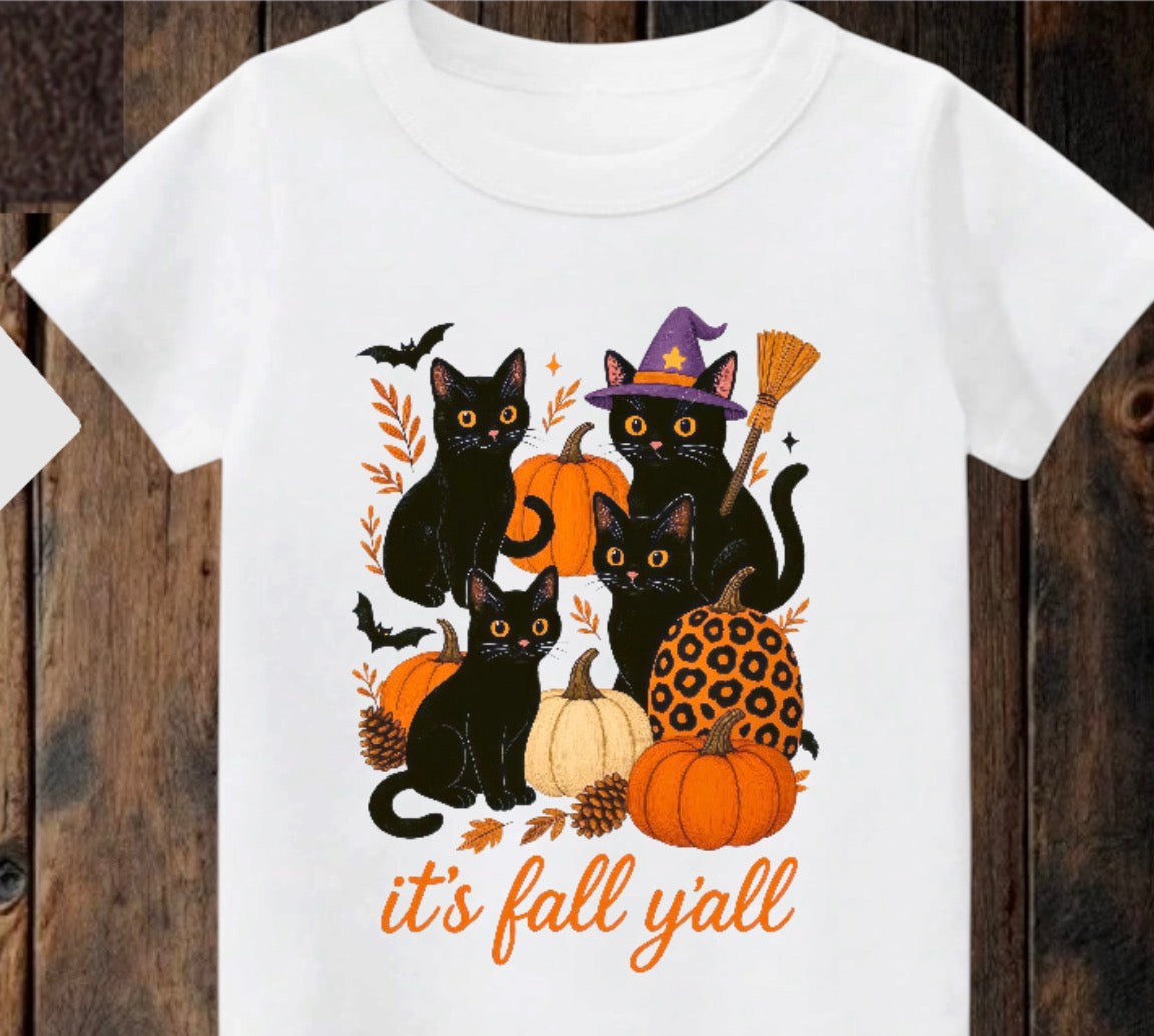Tiny terror Tee- its fall y’all 🍁 spooky cats 🐱