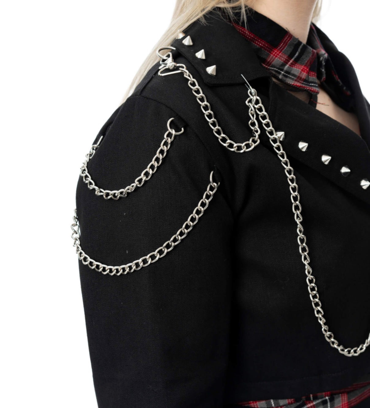 Vixxsin CERISE JACKET - BLACK/BLACK CHECK
