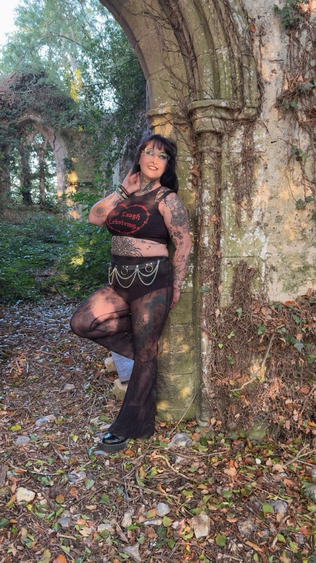 Live, Laugh, Lobotomy❤️ Racer cropped Vest Claxton Creations GB