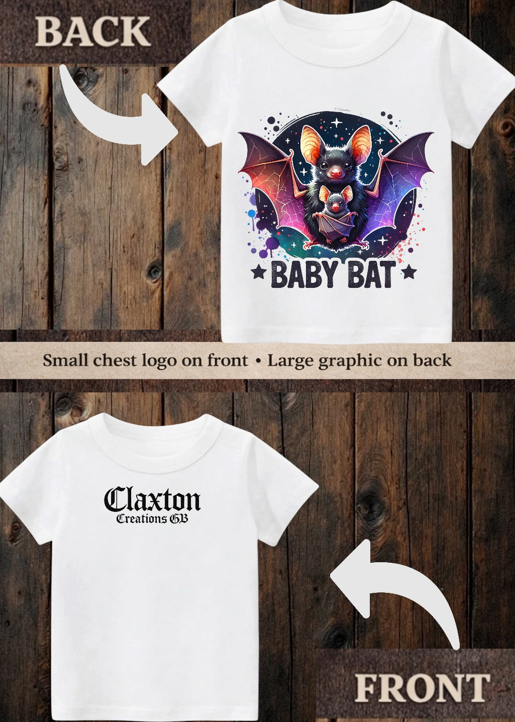 Tiny terror Tee- baby bat 🦇 watercolour