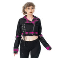 Heartless HEXBOURNE JACKET - BLACK/DARK PINK CHECK