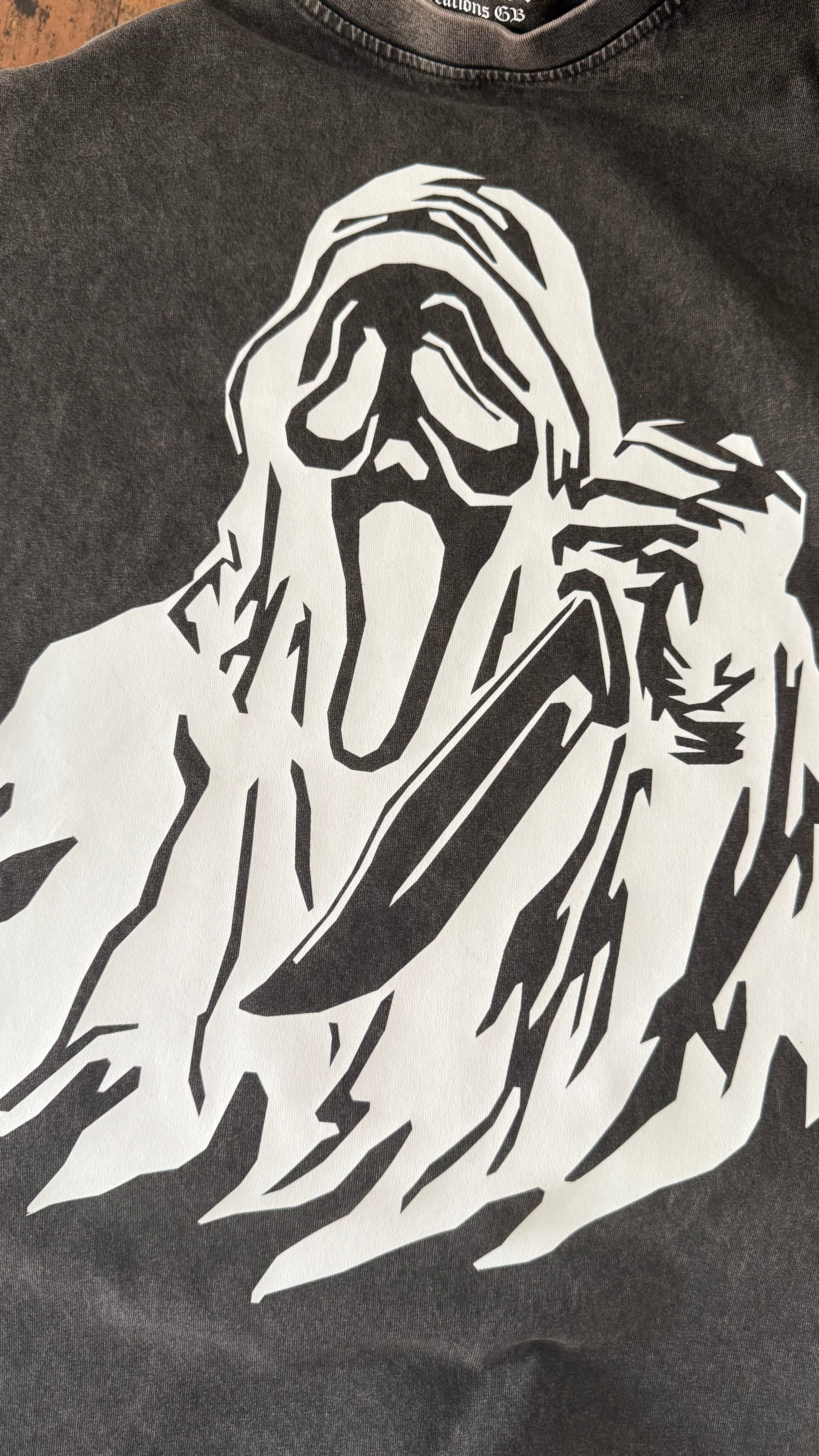 The Scream-Women’s Black Women’s oversized acid wash tee👻🖤 Claxton Creations GB