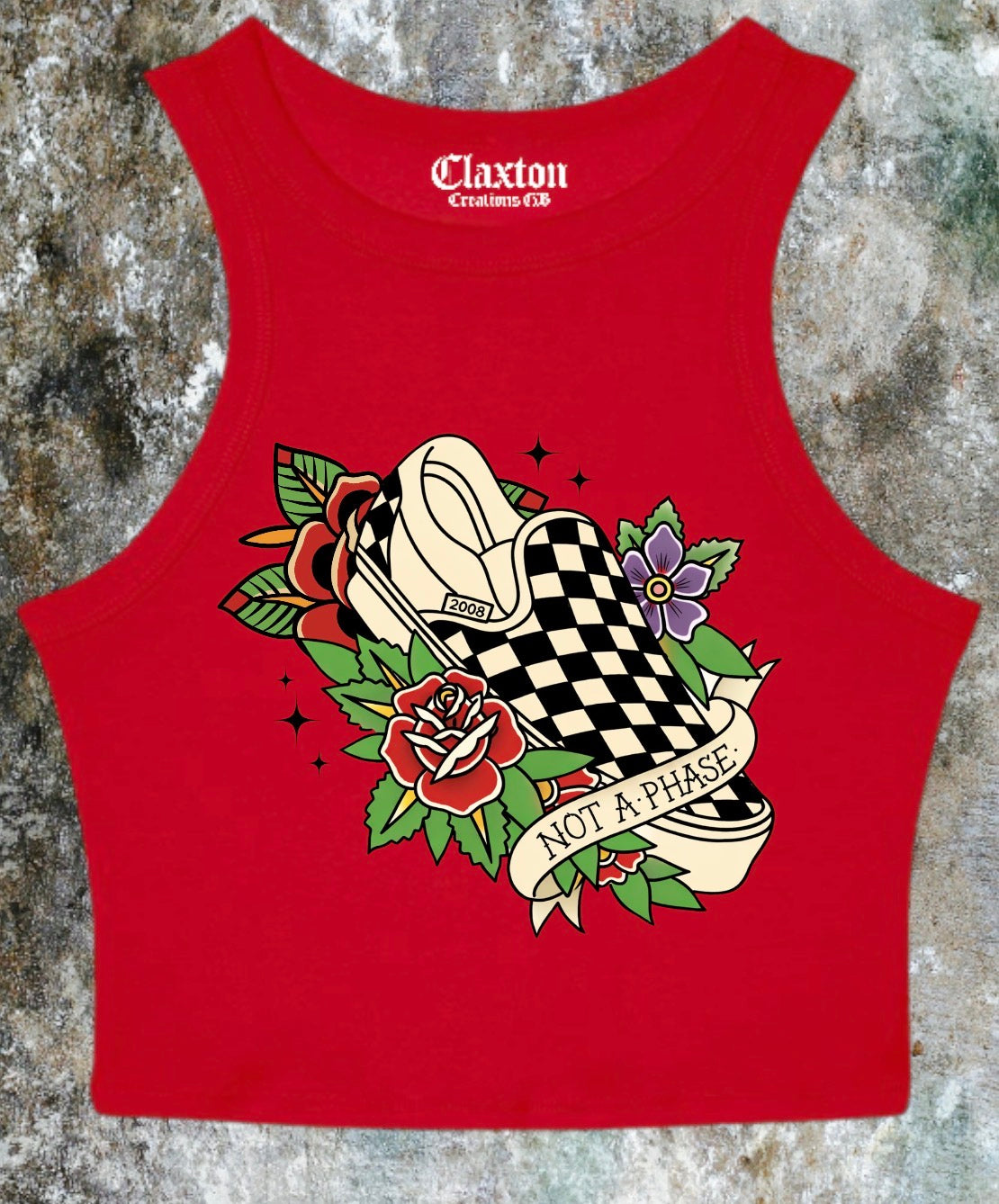 Not a Phase Crop Tank Tee🖤 Claxton Creations GB