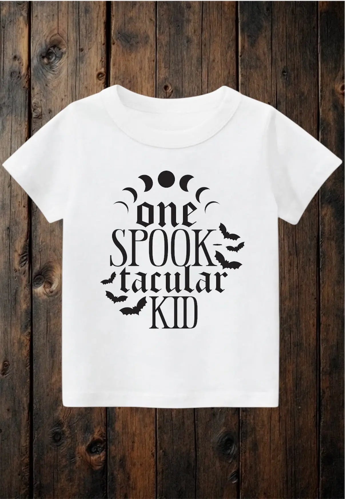 Tiny terrors- One spook-tacular kid- white Tee Claxton Creations GB