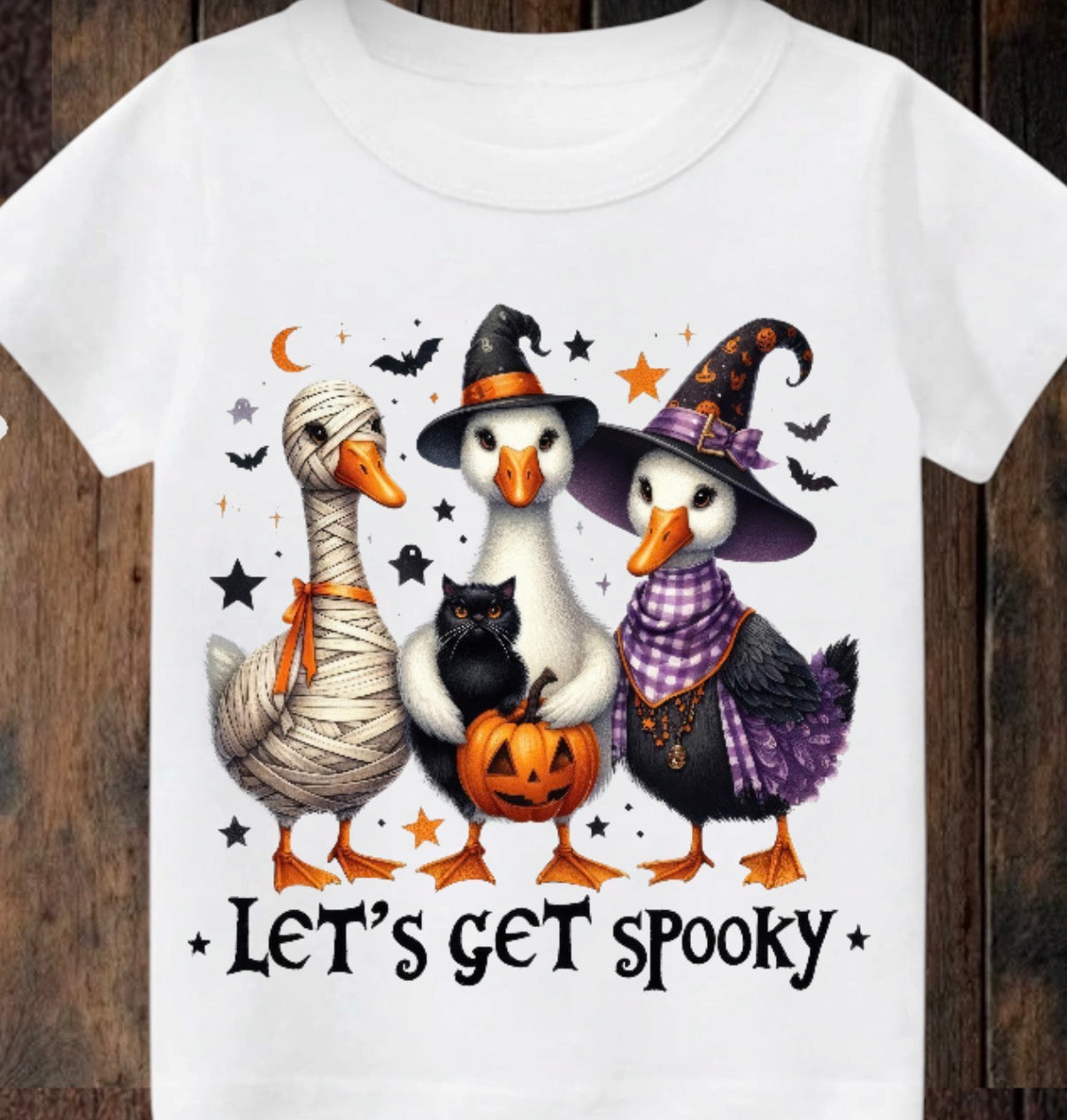 ClaxtoncreationsGB- Tiny terror Tee- let’s get spooky 👻 ducks 🦆