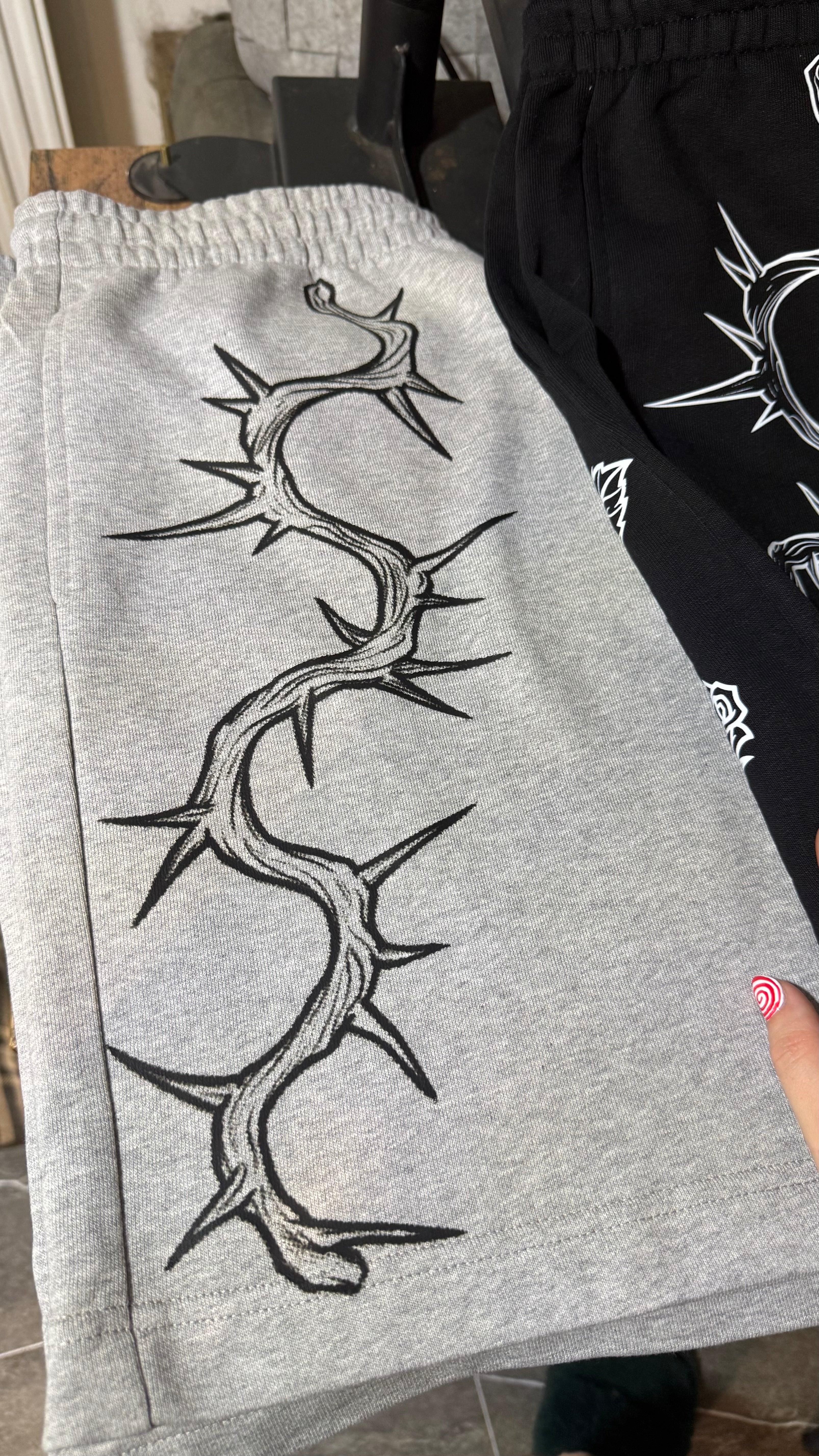 The Thorned Rose🥀 Unisex jogger shorts🖤 Claxton Creations GB