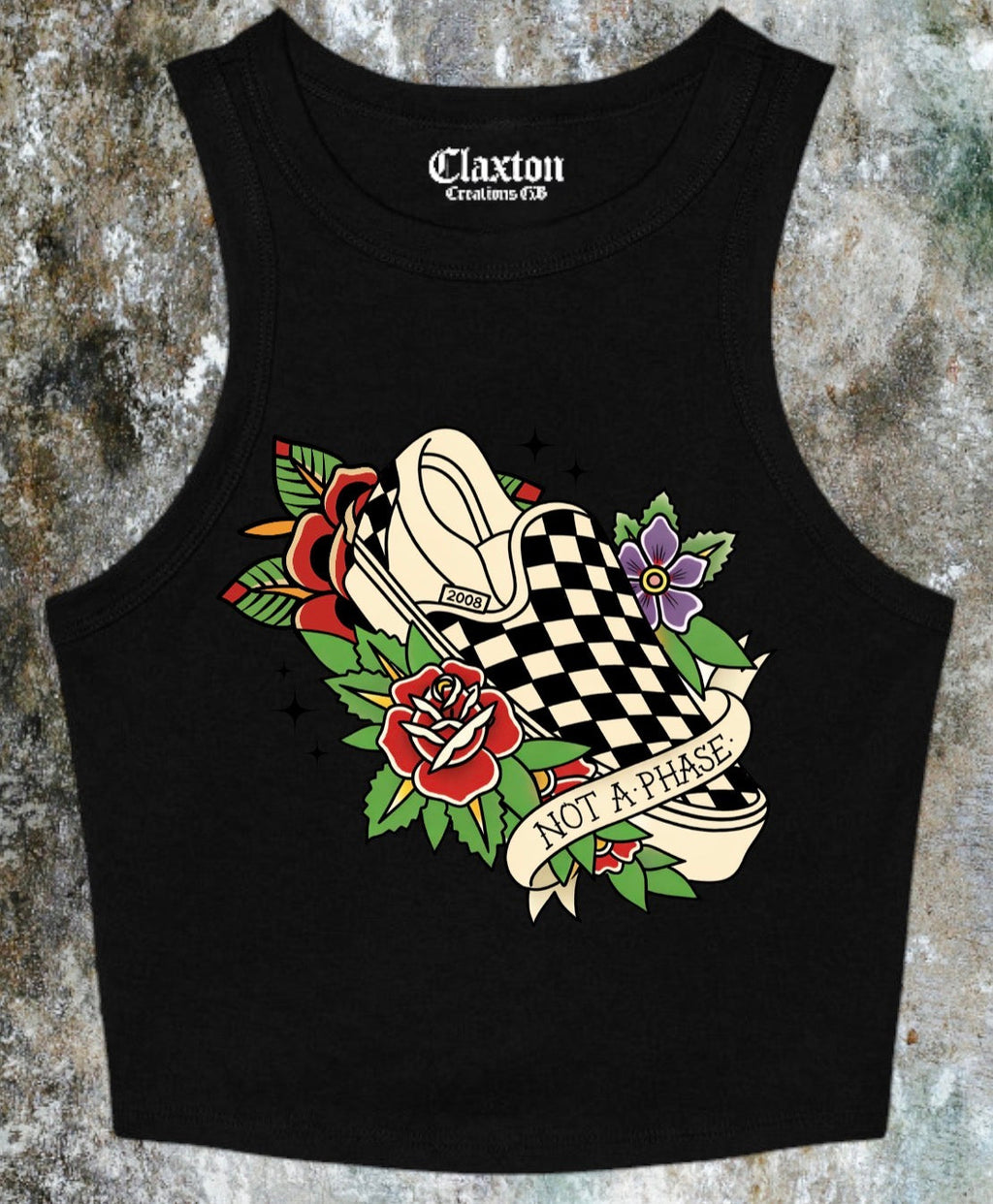 Not a Phase Crop Tank Tee🖤 Claxton Creations GB