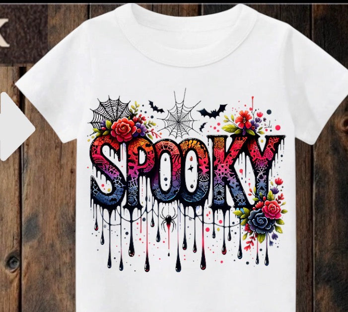 Tiny terror Tee-colourful dripping spooky
