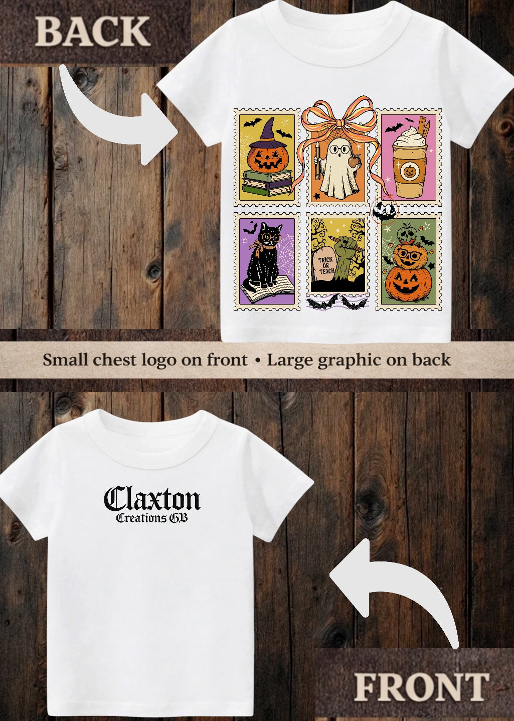 Tiny terror Tee- colourful Halloween 🎃 postcards