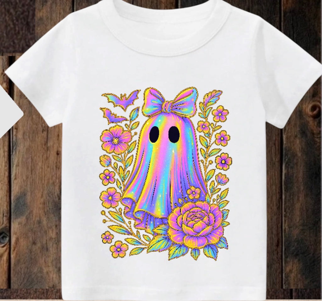 Tiny terror Tee- floral 💐girlie 🎀 ghost 👻 oil spill