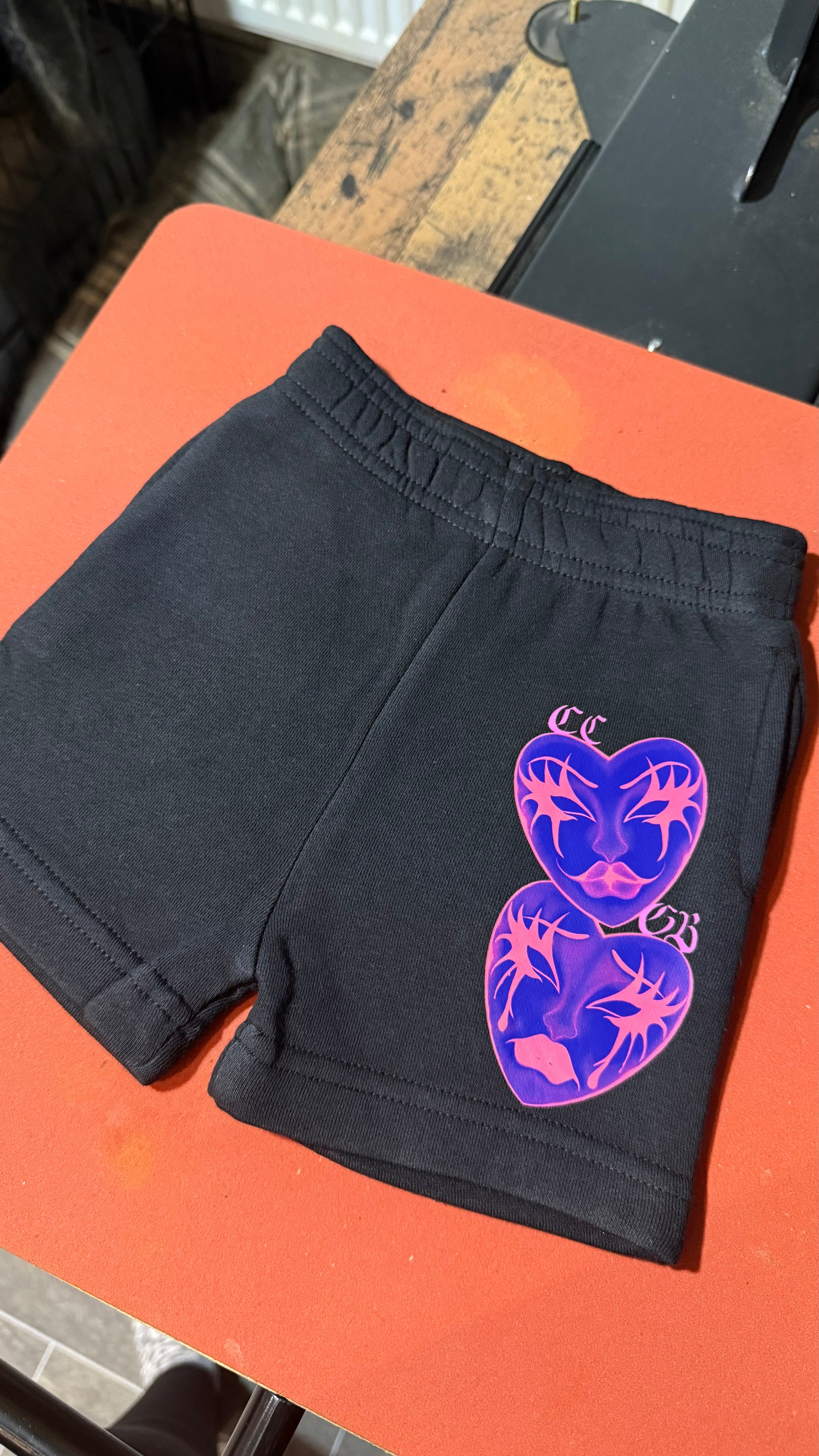 Twisted Mini Hearts 💖kids CCGB black Co-ord T-shirt & shorts set🖤 (Copy) Claxton Creations GB