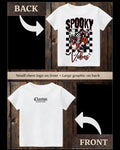 Tiny terrors- Checkered horror Spooky vibes- white tee Claxton Creations GB