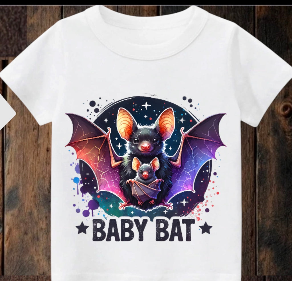 Tiny terror Tee- baby bat 🦇 watercolour