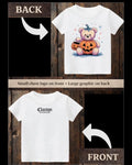 Tiny terrors- Pumpkin 🎃 bear - white Tee Claxton Creations GB