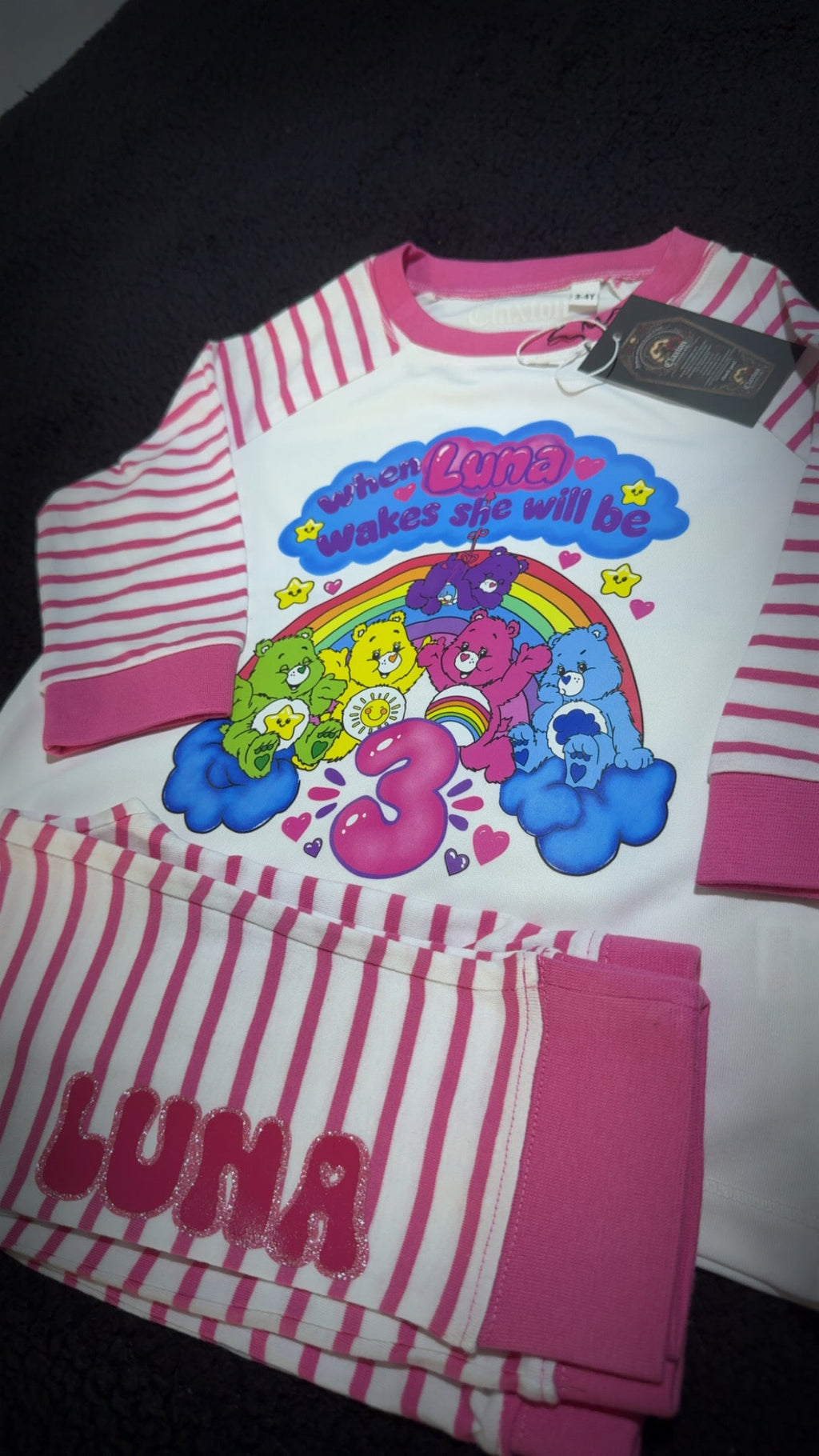 Kids Personalised Bday PJs 🖤💖 Claxton Creations GB