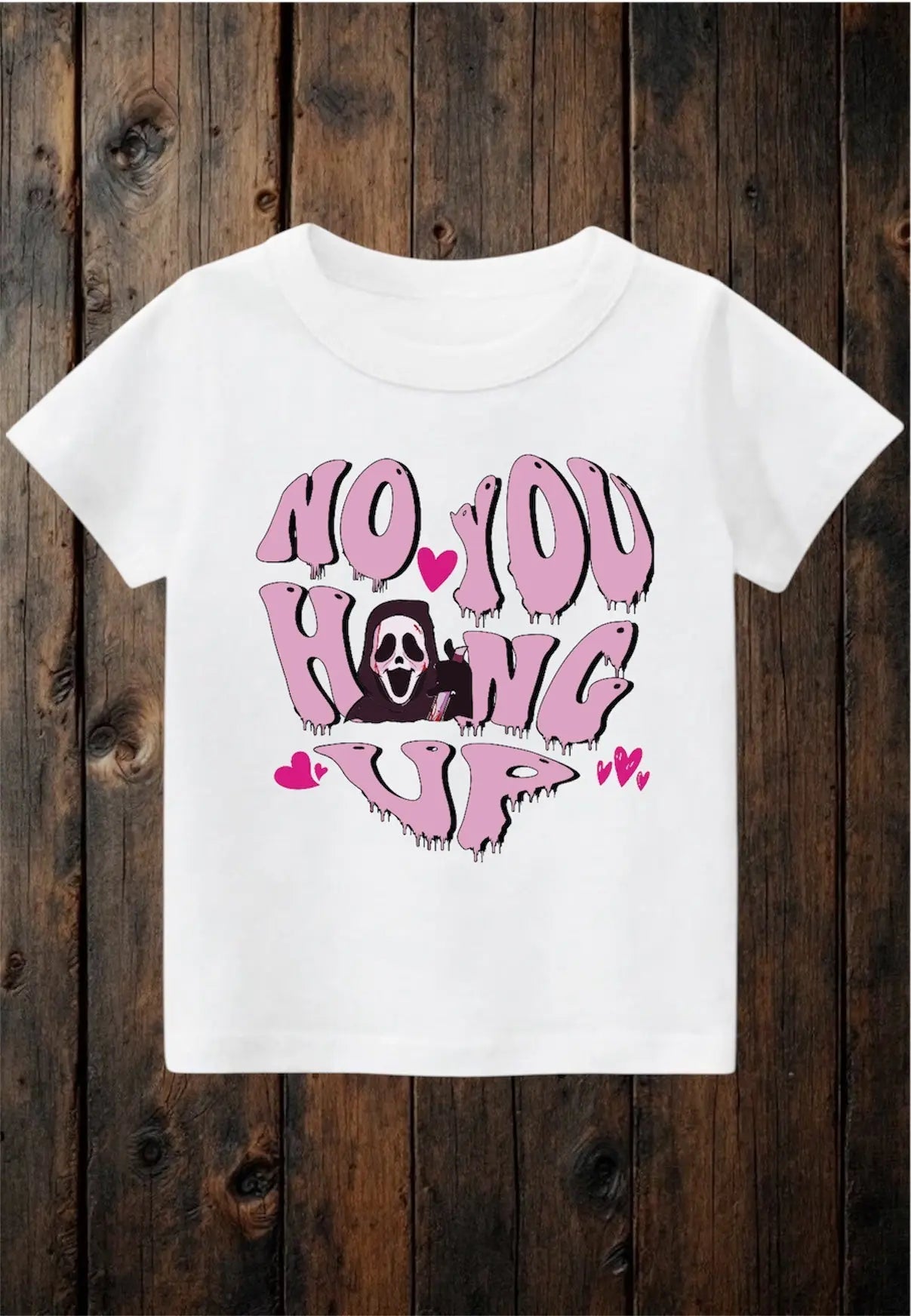 ClaxtoncreationsGB- No You hang up heart white Tee Claxton Creations GB