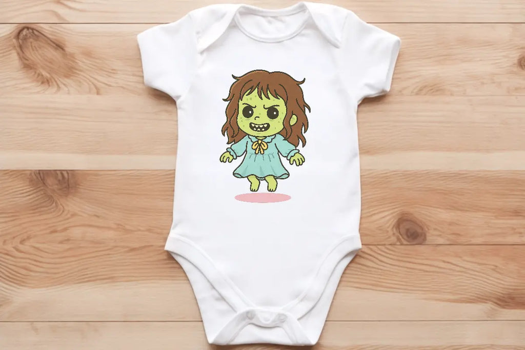 Chibi Horror- exorcist baby vest🖤🦔 Claxton Creations GB