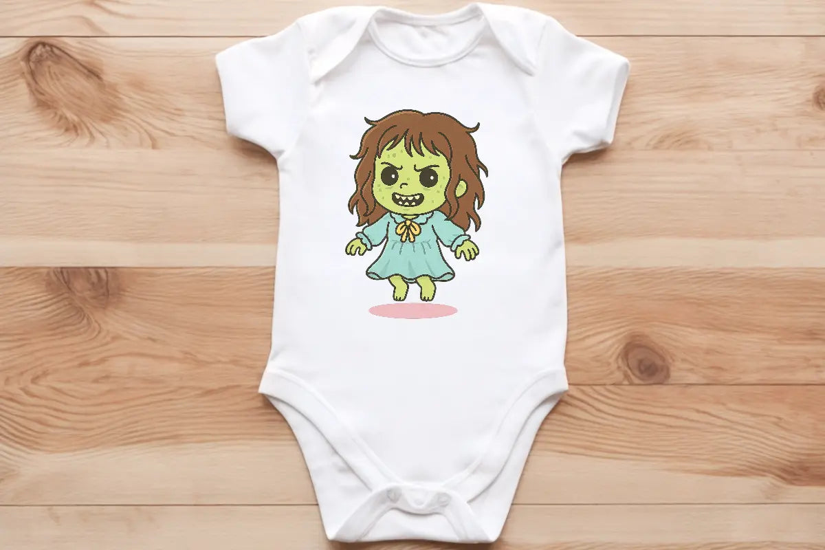 Chibi Horror- exorcist baby vest🖤🦔 Claxton Creations GB