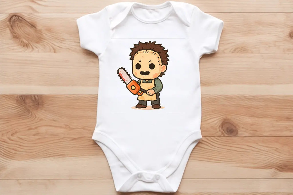 Chibi Horror- Leatheface baby vest🖤🦔 Claxton Creations GB