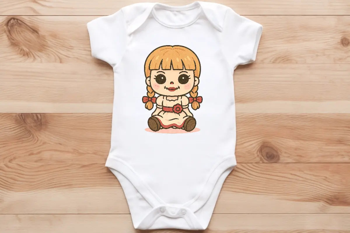 Chibi Annabelle doll baby vest🖤🦔 Claxton Creations GB