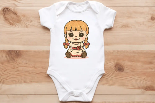 Chibi Annabelle doll baby vest🖤🦔 Claxton Creations GB