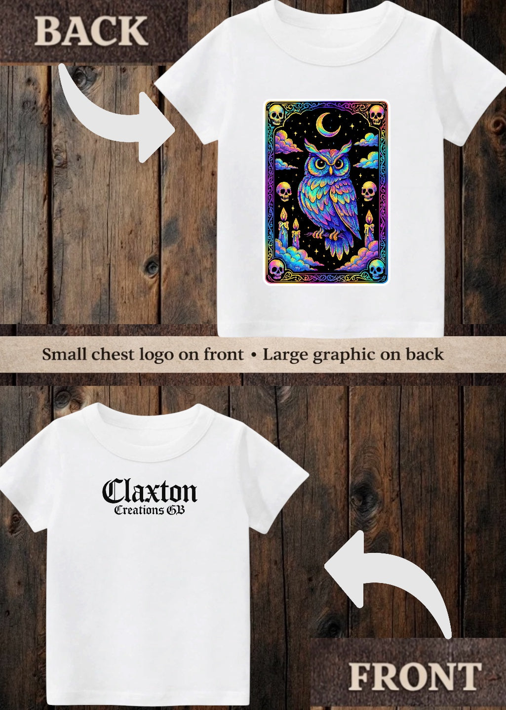 Tiny terror Tee- owl 🦉 oil-spill tarot card