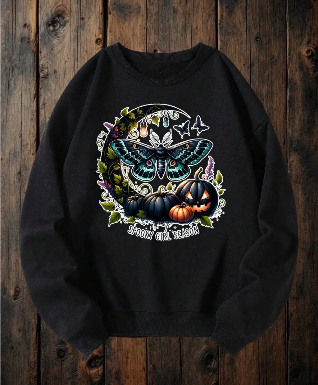 Tiny terrors- Spooky girl season🎀 black sweater Claxton Creations GB