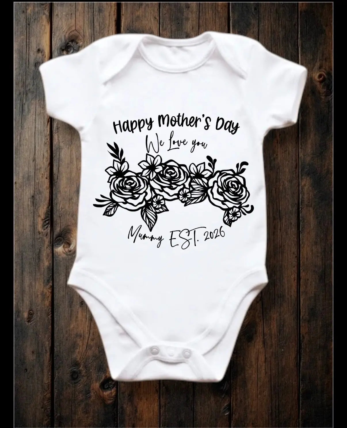 MOTHERS DAY-we love you- EST YEAR❤️baby vest🖤🦔 Claxton Creations GB