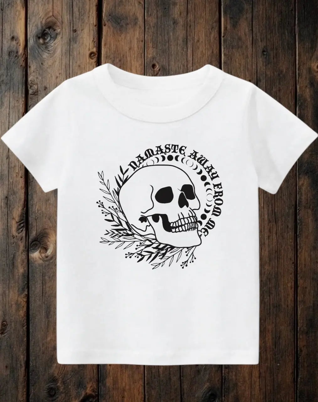 ClaxtoncreationsGB- Namaste away from me-white Tee Claxton Creations GB