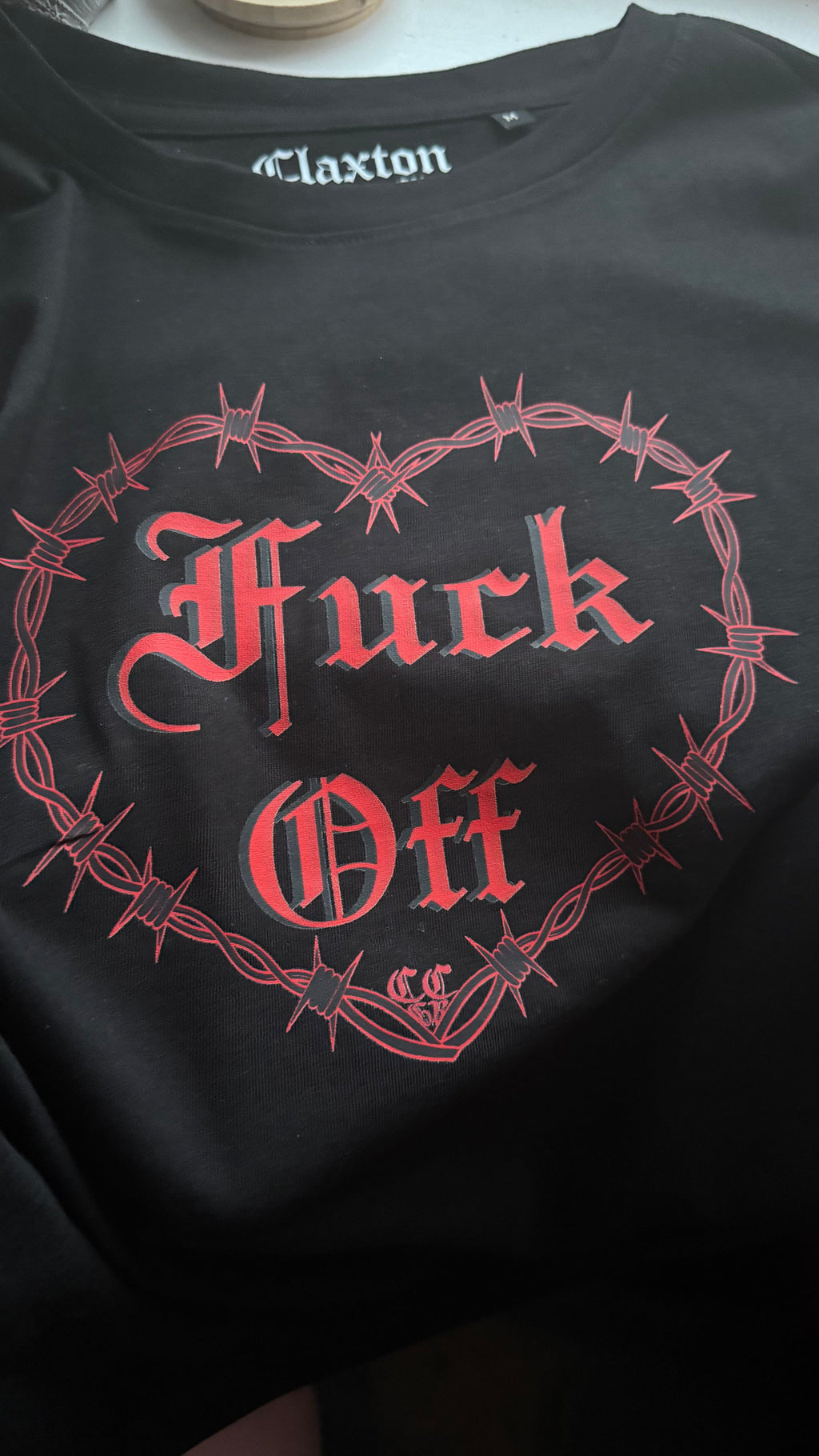 Fuck Off⛓️❤️ ruched crop top Claxton Creations GB