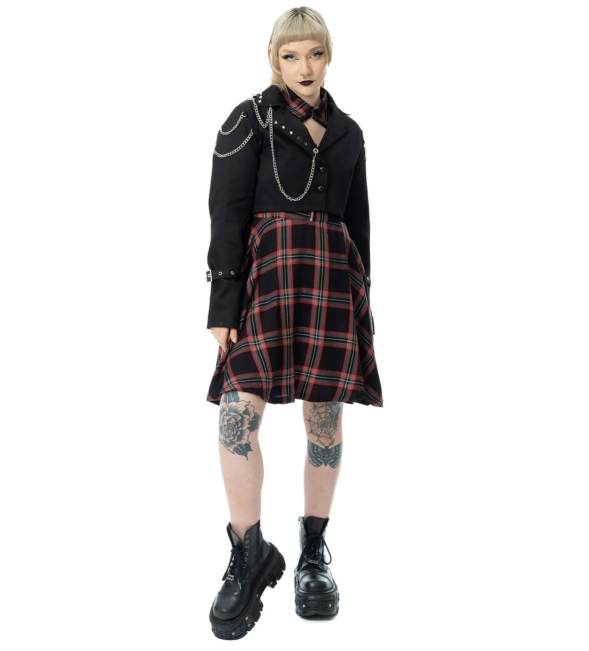 Vixxsin CERISE JACKET - BLACK/BLACK CHECK