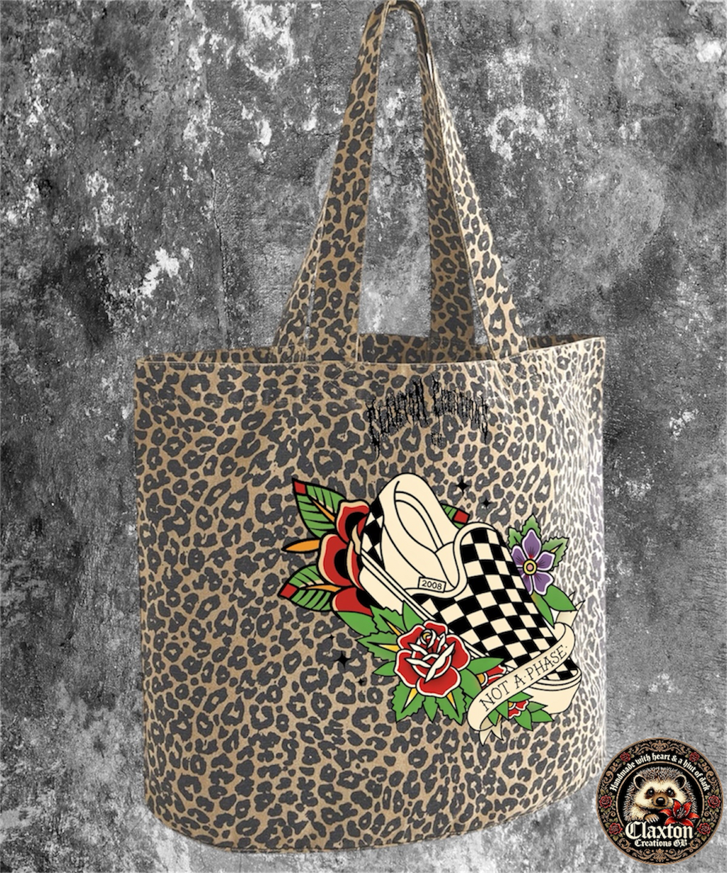 Not A phase Leopard print tote bag- Claxton Creations GB Claxton Creations GB