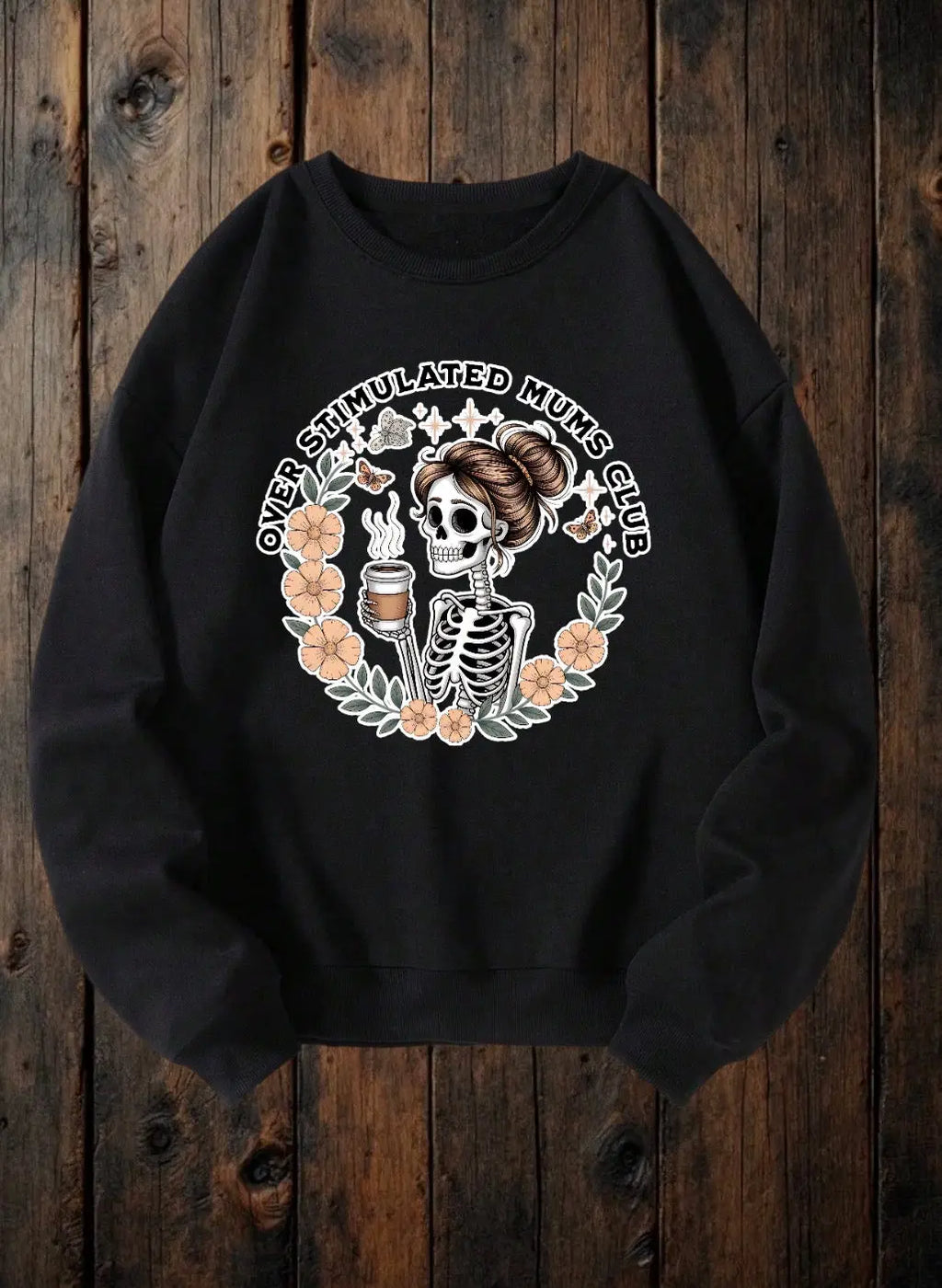 ClaxtoncreationsGB- black overstimulated mums club Black sweater Claxton Creations GB