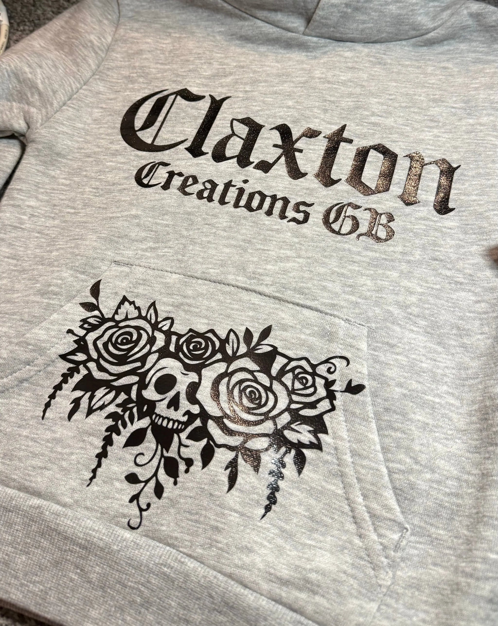 ClaxtoncreationsGB-kids gothic grey hoodie Claxton Creations GB