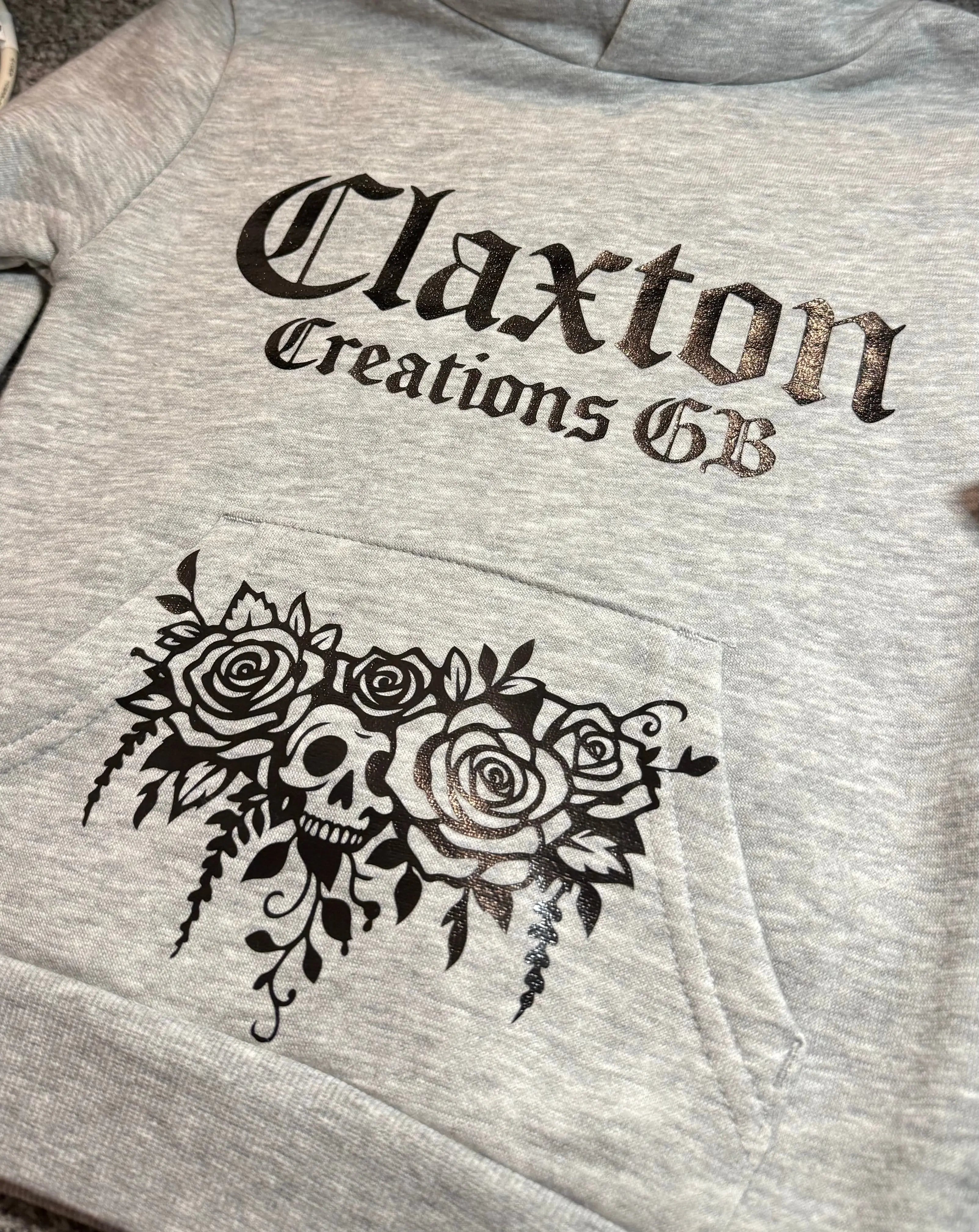ClaxtoncreationsGB-kids gothic grey hoodie Claxton Creations GB