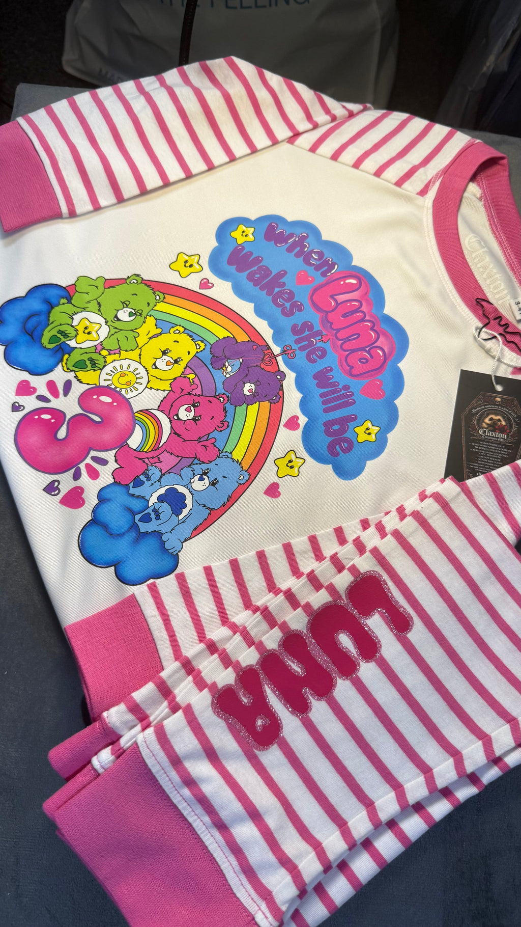 Kids Personalised Bday PJs 🖤💖 Claxton Creations GB