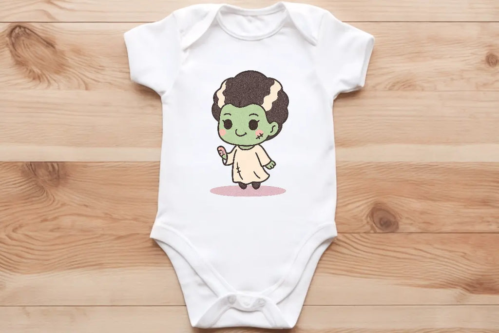 Chibi lady Frankenstein baby vest🖤🦔 Claxton Creations GB